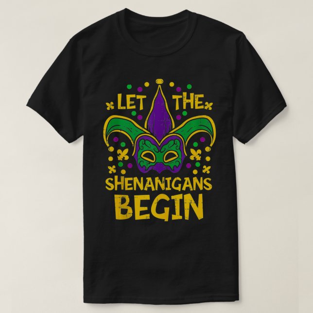 Camiseta Que Os Shenanigans Comecem A Mardi Gras Jester Mãe (Frente do Design)