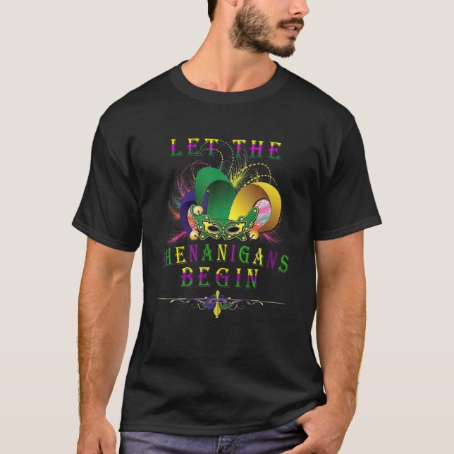 Camiseta Que Os Shenanigans Comecem A Parada Mardi Gras 202 (Frente)