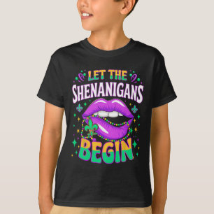 Camiseta Que Os Shenanigans Comecem Os Lábios De Beijo Mard