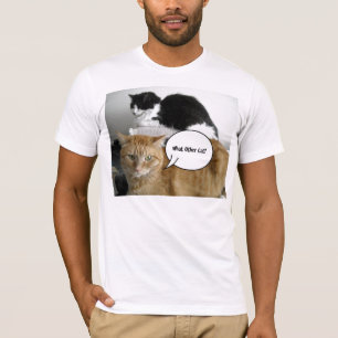 Camiseta Que Outro Gato/Laranja Comprimido por Humor?