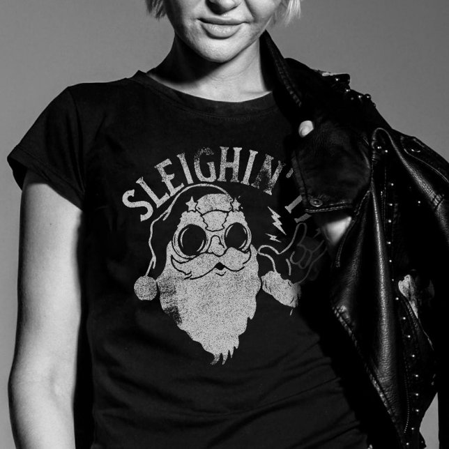 Camiseta Que Papais noeis Engraçados Dormem O Natal (Sleighin It Funny Santa Sleigh Christmas T-Shirt)