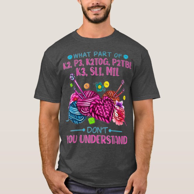 Camiseta Que Parte Do K2 P3 K2TOG P2Tbl K3 SL1 M1L (Frente)