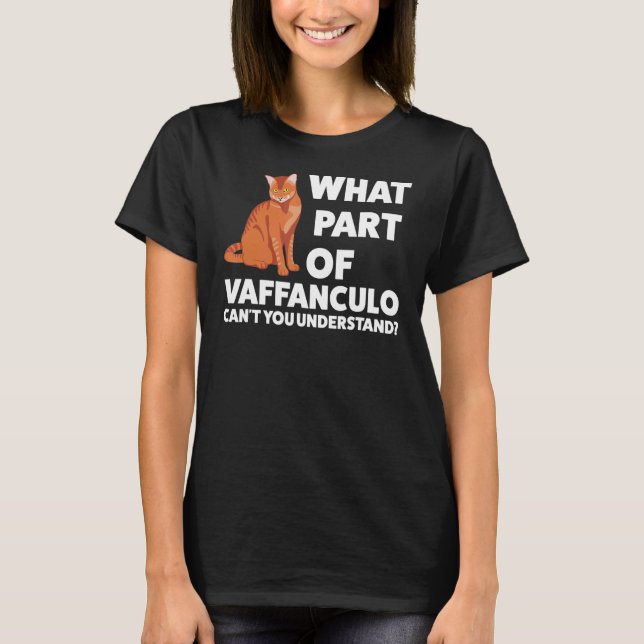 Camiseta que parte do vaffanculo italiano vaffanculo (Frente)