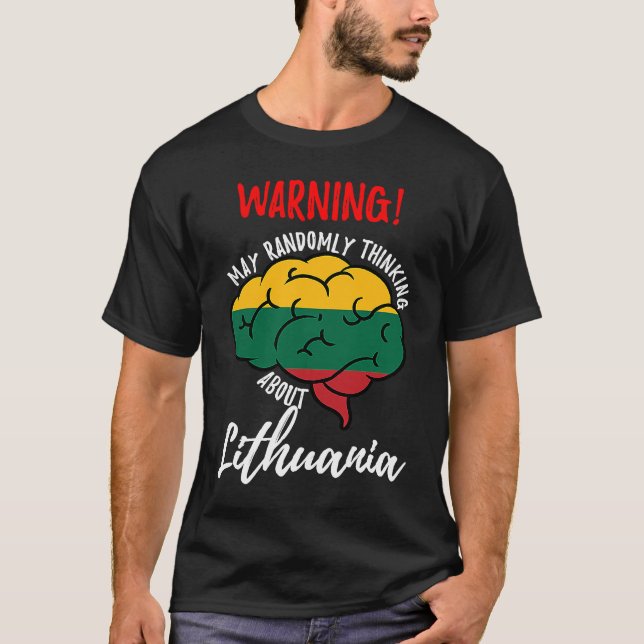 Camiseta Que Pense Aleatoriamente Na Lituânia (Frente)