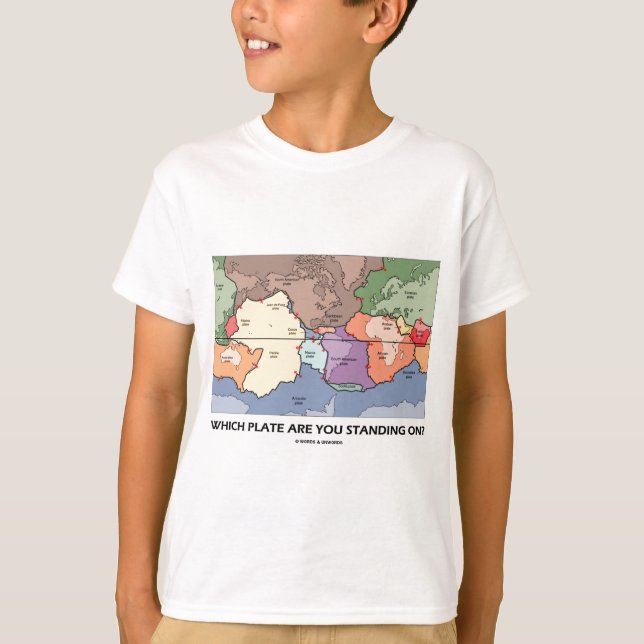Camiseta Que placa você está estando sobre? (Tectônica de (Frente)