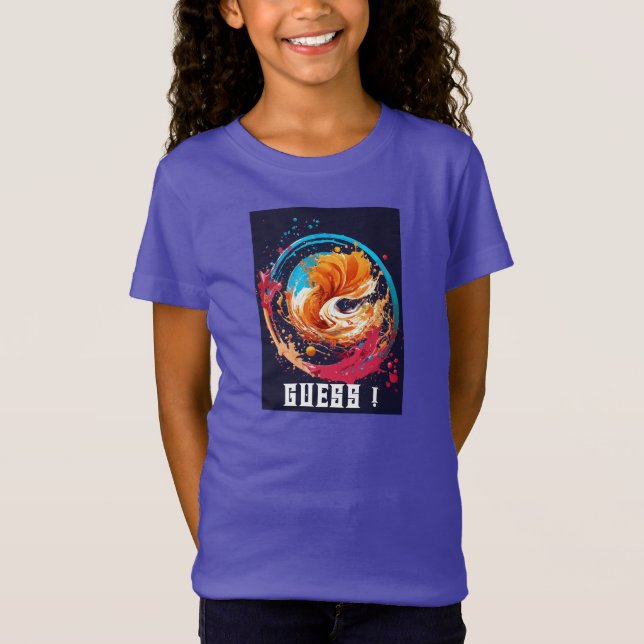 Camiseta Que tal "Roxo Guess Circle Splash Tee" T- (Frente)