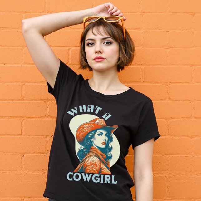 Camiseta Que Vintage Flair? (What A Cowgirl Vintage Flair T-Shirt.)