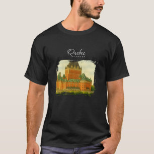 Camiseta Quebec Canadá Aquarela de Viagem Antiga