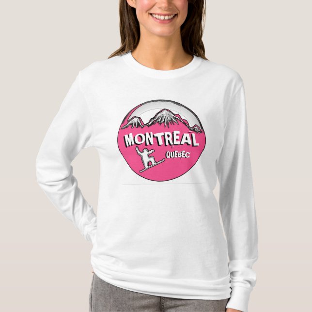 Camiseta Quebec de Montreal, Canadá, capuz rosa (Frente)