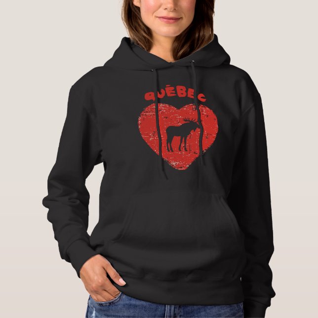 Camiseta Quebec Love Moose Heart (Frente)