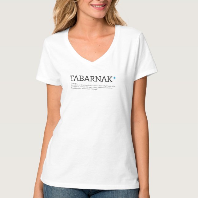 Camiseta Québec Tabarnak Juron Joual Humor Francês (Frente)