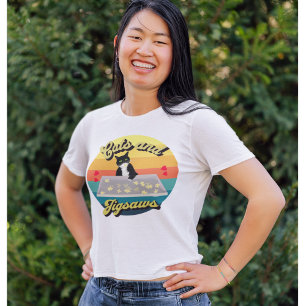 Camiseta Quebra-cabeça amantes e amigos do Cat