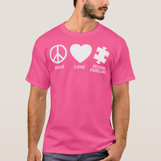 Camiseta Quebra-Cabeça Amor Paz Para Mestres Quebra-Cabeças