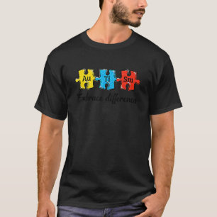 Camiseta Quebra-cabeça Autismo Abrace Diferenças Conscienti