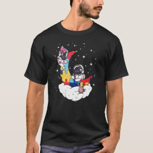Camiseta Quebra-cabeça Autismo Astronauta Lua Estrelas Espa