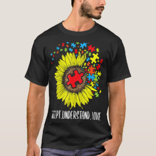 Camiseta Quebra-cabeça Autista de girassol provoca conscien
