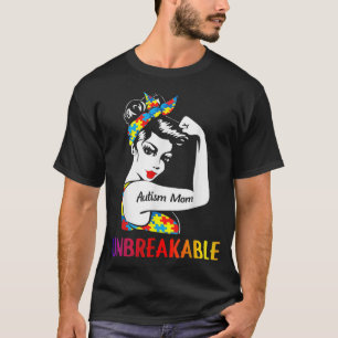 Camiseta Quebra-cabeça Bandana Autismo Mãe Uma Consciência
