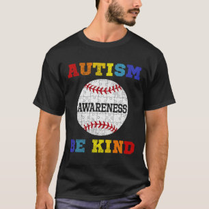 Camiseta Quebra-cabeça Baseball Support Autism Sensibilizaç