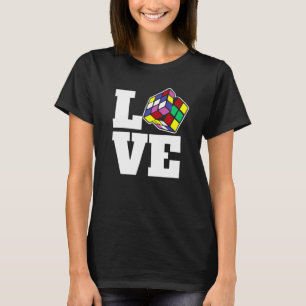 Camiseta Quebra-cabeça Competitivo Cube Velocidade do Amor 