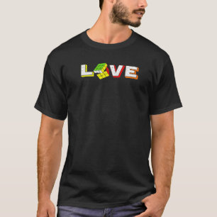 Camiseta Quebra-cabeça Competitivo Cube Velocidade do Amor