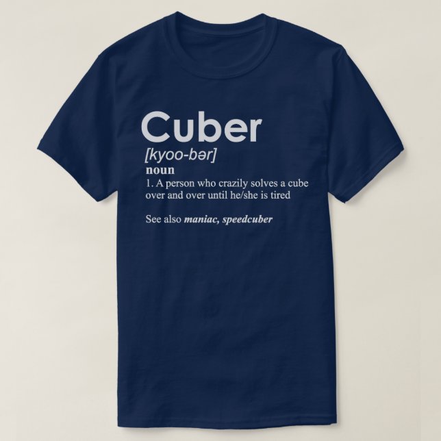Camiseta Quebra-cabeça competitivo Definição de cuber veloc (Frente do Design)