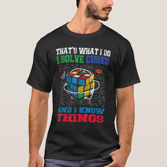 Camiseta Quebra-cabeça Competitivo Resolvo Cubos E Eu Sei C (Frente)
