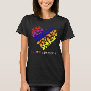 Camiseta Quebra-cabeça Coração Adora Autismo Sensibilização