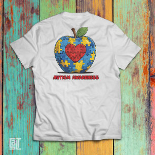 Camiseta Quebra-cabeça da Conscientização do Autismo Maçã C