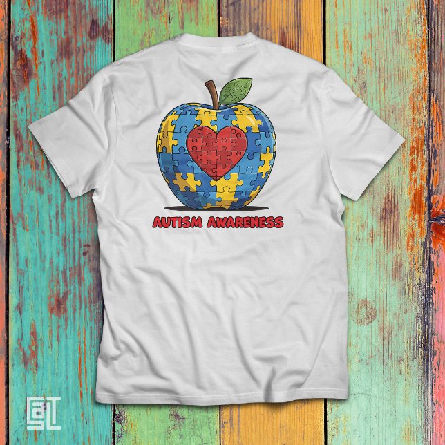 Camiseta Quebra-cabeça da Conscientização do Autismo Maçã C (Criador carregado)
