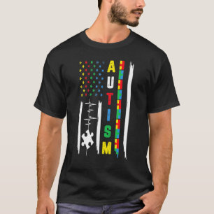 Camiseta Quebra-cabeça da Fita de Luta da Bandeira American