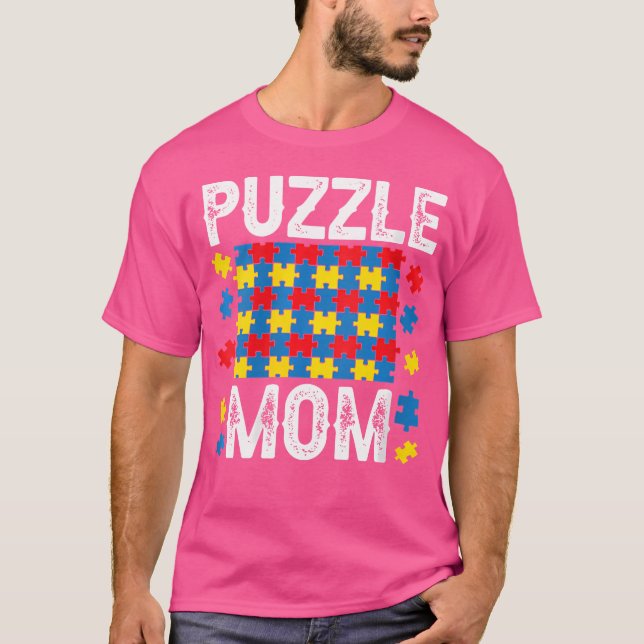 Camiseta Quebra-cabeça das mulheres Mãe Quebra-cabeça Jigse (Frente)