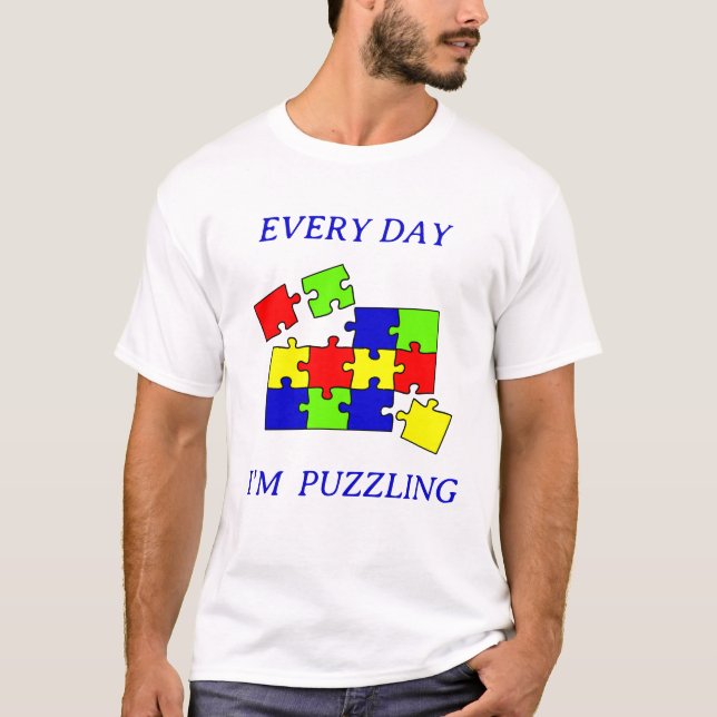 Camiseta Quebra-cabeça de Aceitação do Autismo Dia de consc (Frente)