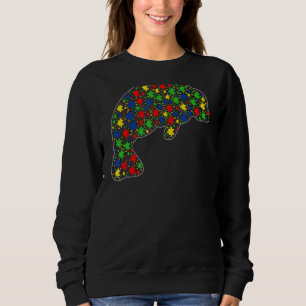 Camiseta Quebra-cabeça de Animais Manateados Sensibilização