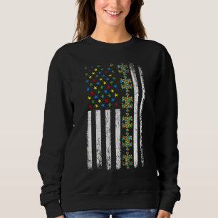 Camiseta Quebra-cabeça de bandeira americana consciência do