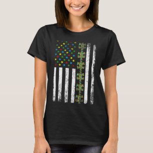 Camiseta Quebra-cabeça de bandeira americana consciência do