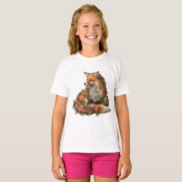 Camiseta Quebra-cabeça de bordado de Forest Fox