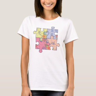 Camiseta Quebra-cabeça de Cima do Círculo Flor Bella+Canvas