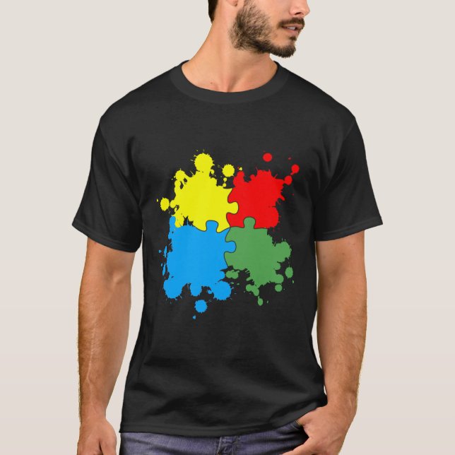 Camiseta Quebra-cabeça de Consciência Autismo (Frente)