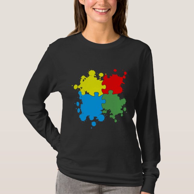 Camiseta Quebra-cabeça de Consciência Autismo (Frente)