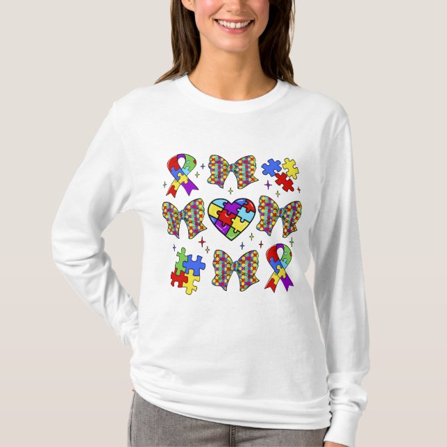 Camiseta Quebra-cabeça de consciência Autismo Arco de coque (Frente)