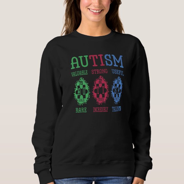 Camiseta Quebra-cabeça de Consciência Autismo Elementos de  (Frente)