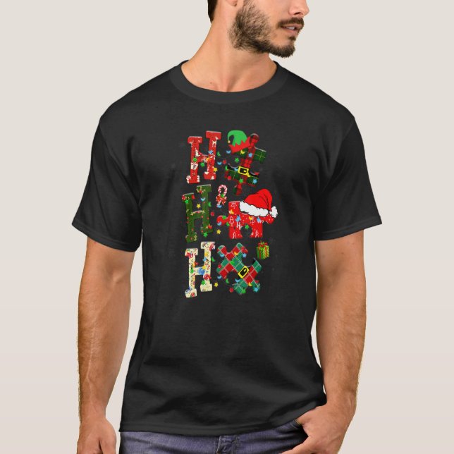Camiseta Quebra-cabeça de Conscientização do Autismo Natal  (Frente)