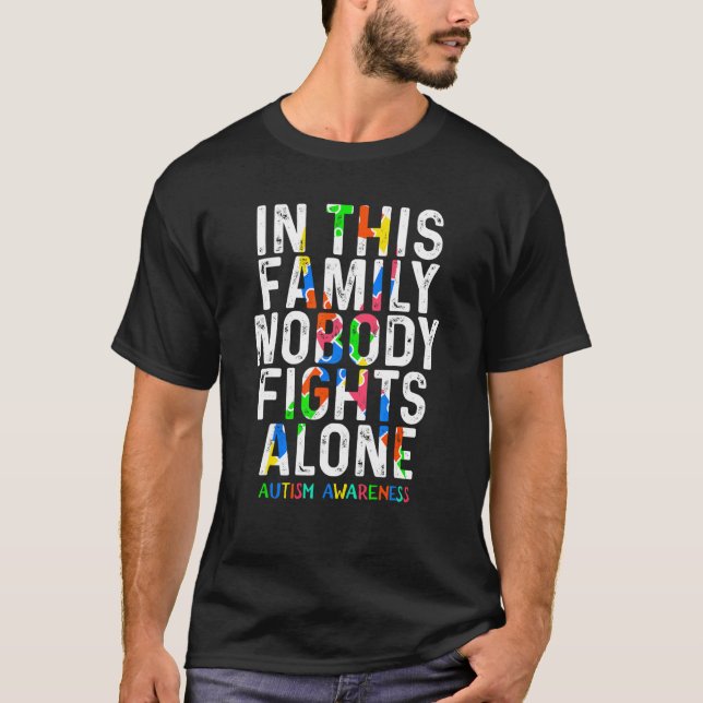 Camiseta Quebra-cabeça de Conscientização do Autismo Nesta  (Frente)