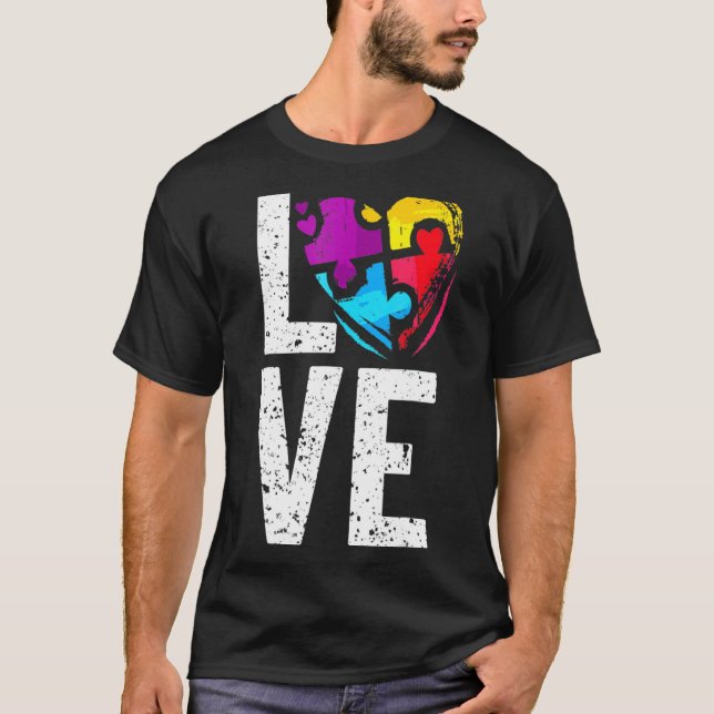 Camiseta Quebra-cabeça de Conscientização do Autismo Ouça A (Frente)