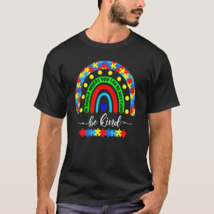 Camiseta Quebra-cabeça de Coração Arco-íris de Ser Gentil C