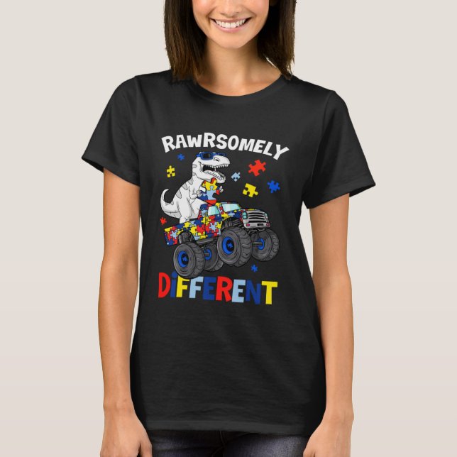 Camiseta Quebra-cabeça de Dinossauros de Conscientização so (Frente)