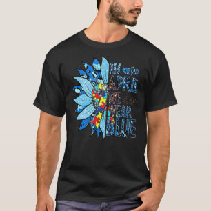 Camiseta Quebra-cabeça De Girassol Em Abril Nós Vestimos Au