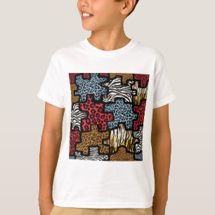 Camiseta Quebra-cabeça de impressão de animais RAB Rockab