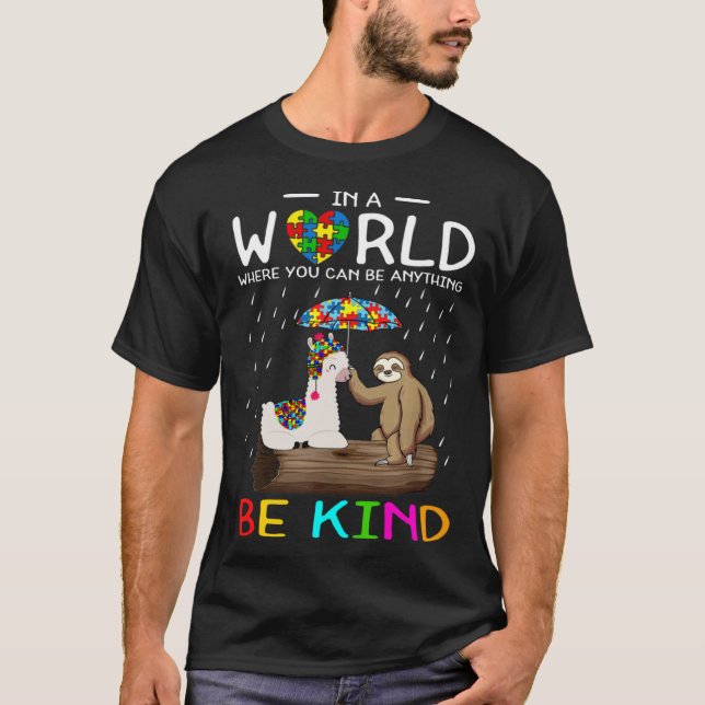 Camiseta Quebra-cabeça de Llama e Preguiça Fofos Conscienti (Frente)