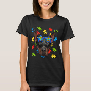 Camiseta Quebra-cabeça de Óculos de sol, de Doberman, Cujo 